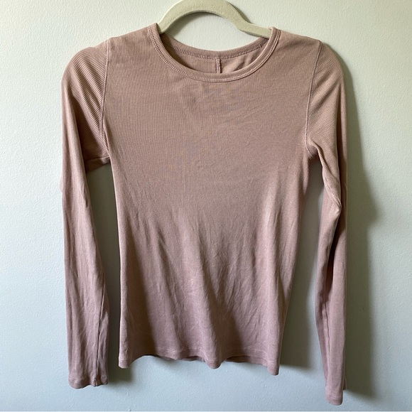 EVERLANE The Luxe Rib Long Sleeve Crew Supima Cotton S - Picture 3 of 10